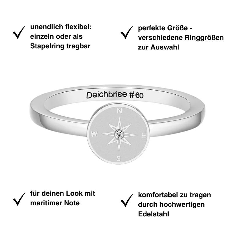 Ring Kompass aus Edelstahl (Stapelring) - Image 9