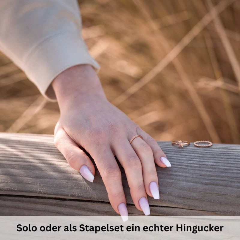 Ring sandgestrahlt 2mm aus Edelstahl (Stapelring) - Image 2