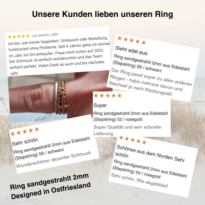 Ring sandgestrahlt 2mm aus Edelstahl (Stapelring) - Image 7