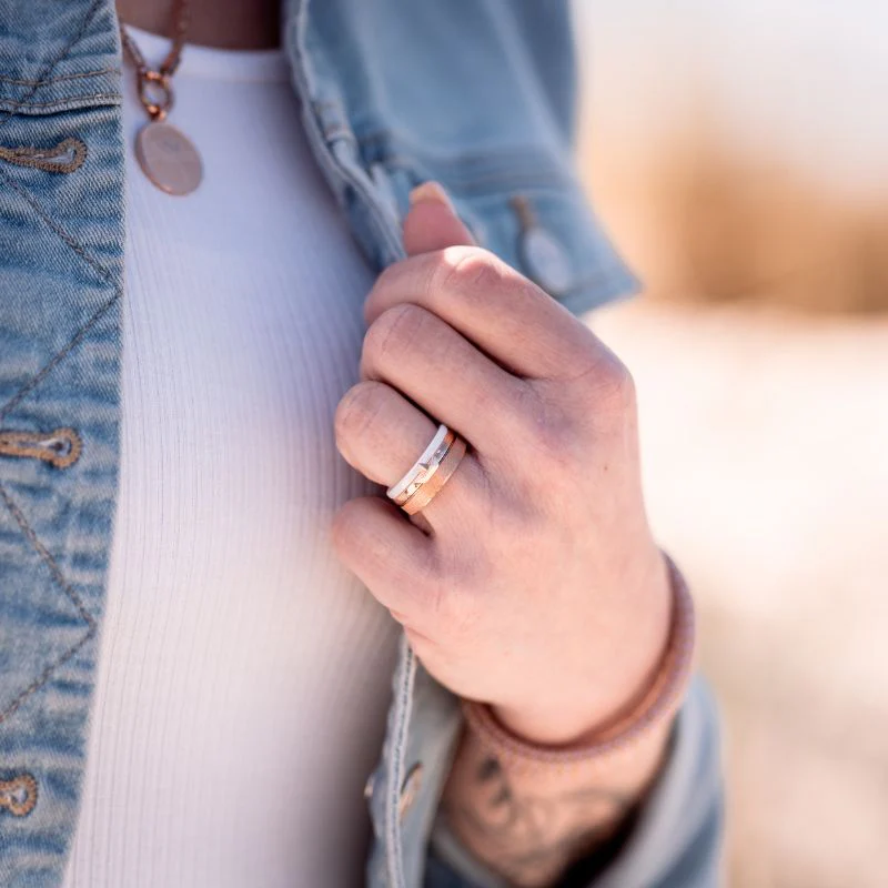 Ring Weiss aus Keramik (Stapelring) - Image 3