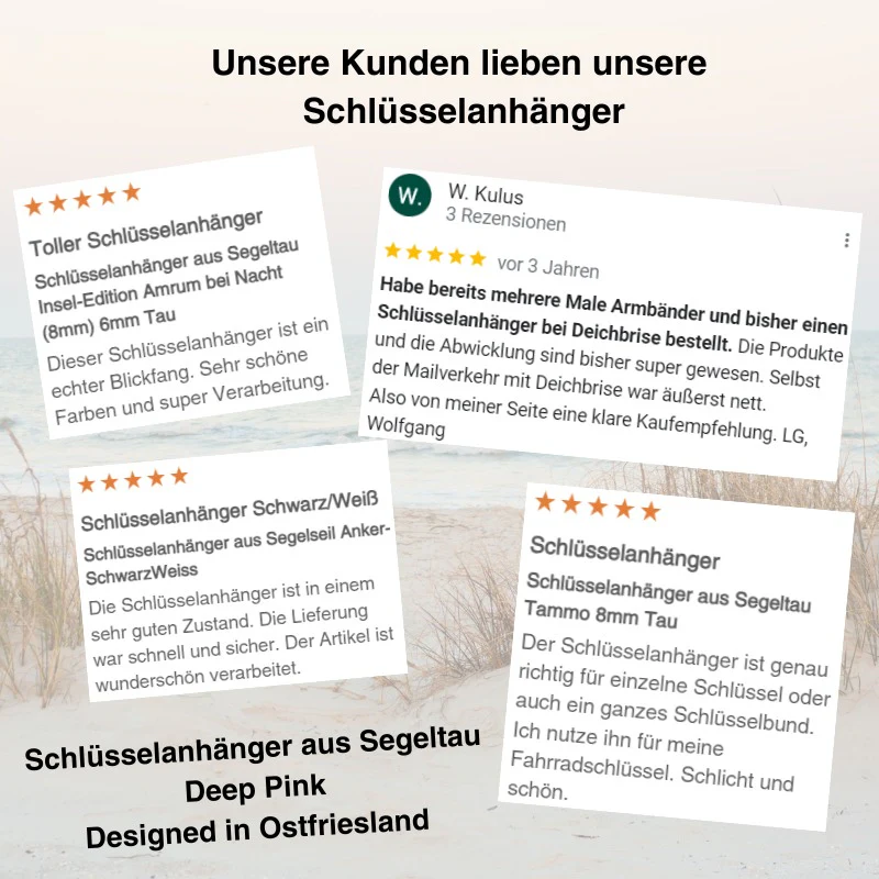 Schlüsselanhänger aus Segeltau Deep Pink - Image 3