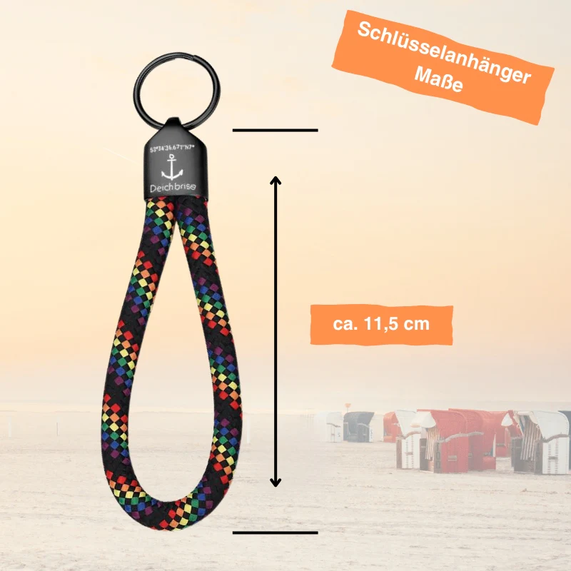 Schlüsselanhänger aus Segeltau Regenbogen (8mm) - Image 3