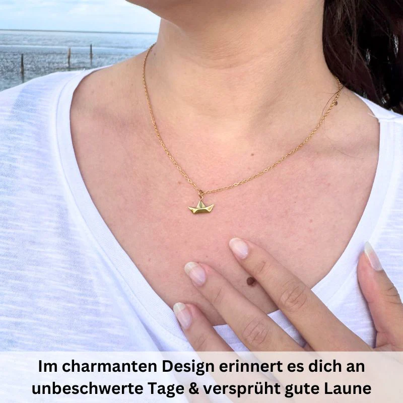 Geschenk-Set "Papierschiffchen" Armband & Kette aus Edelstahl - Image 3