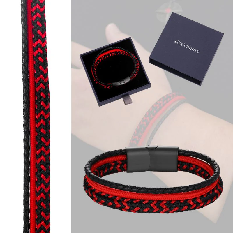 Segelseil & Leder Armband Rote Meerestiefe (Multistrang) - Image 4