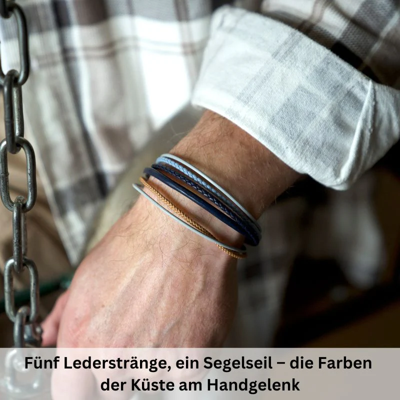 Segelseil und Leder Armband Meereswellen 2 (Multistrang) - Image 2