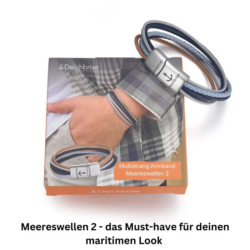 Segelseil und Leder Armband Meereswellen 2 (Multistrang) - Image 6