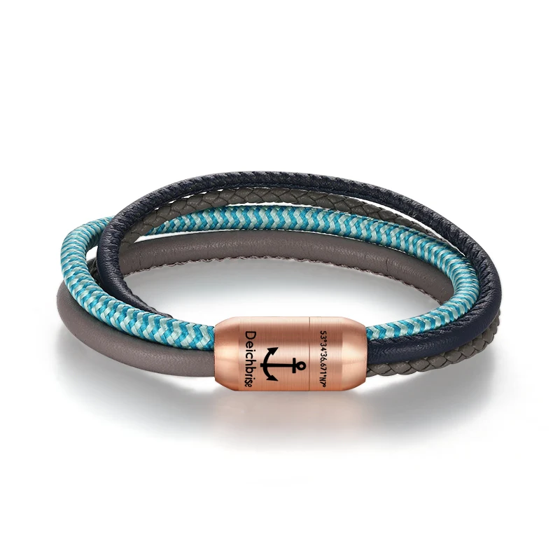 Multistrang Armband Möwe (Segeltau & Fibre Leder) (Veggie) - Image 4