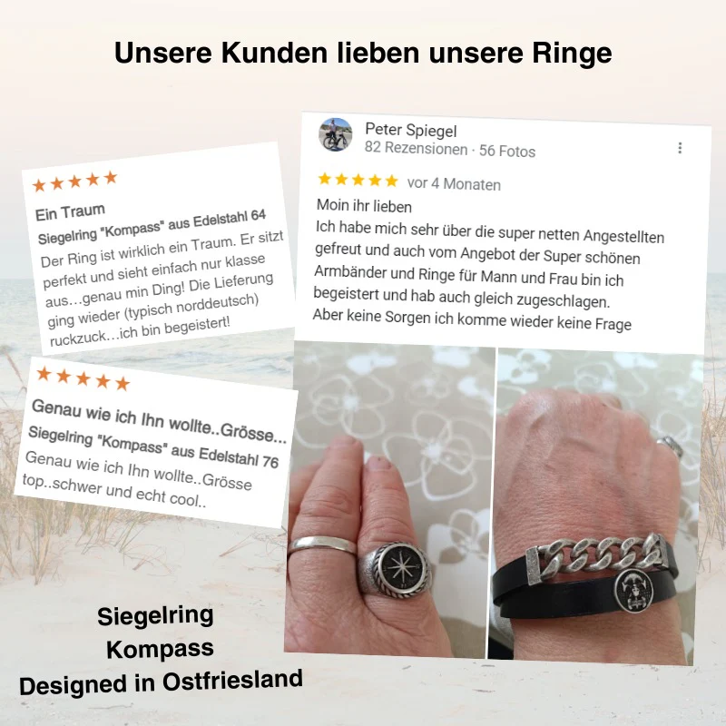 Siegelring "Kompass" aus Edelstahl - Image 9