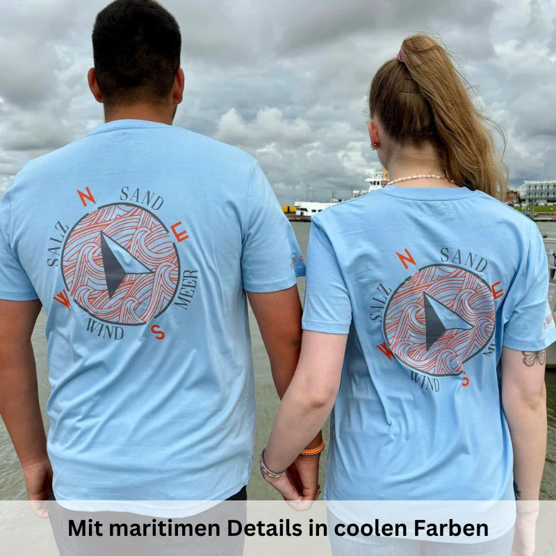 Unisex T-Shirt "Pellworm" (rosa) / "Amrum" (blau) - Image 7
