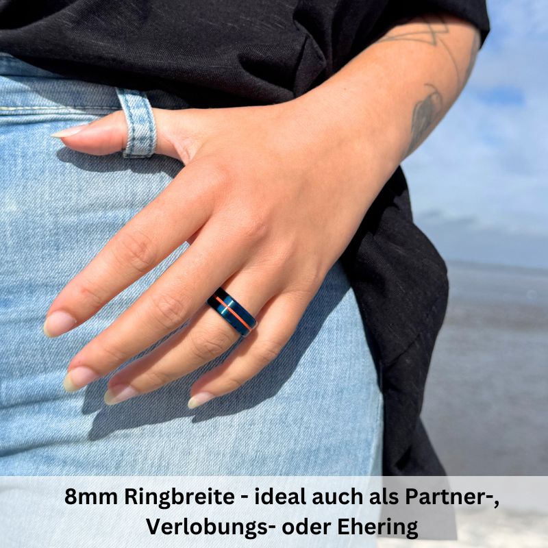 Unisex Ring zweifarbig (Amrum, Windstärke, Kitesurfer) - Image 5