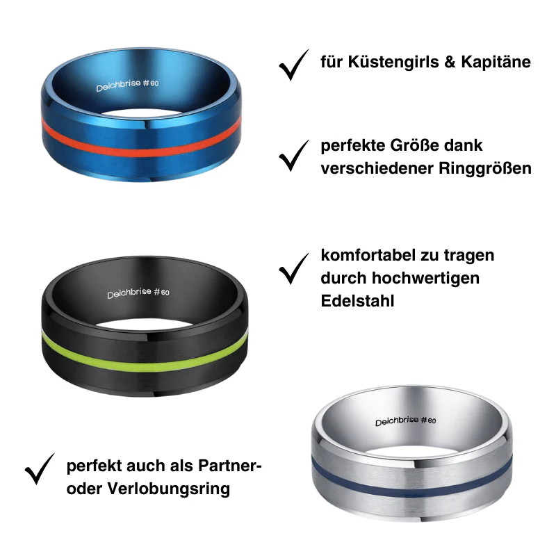 Unisex Ring zweifarbig (Amrum, Windstärke, Kitesurfer) - Image 6